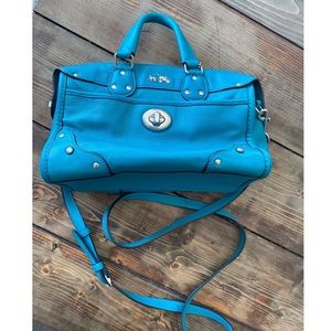 Coach Rhyder Leather Satchel - Medium (in Teal)